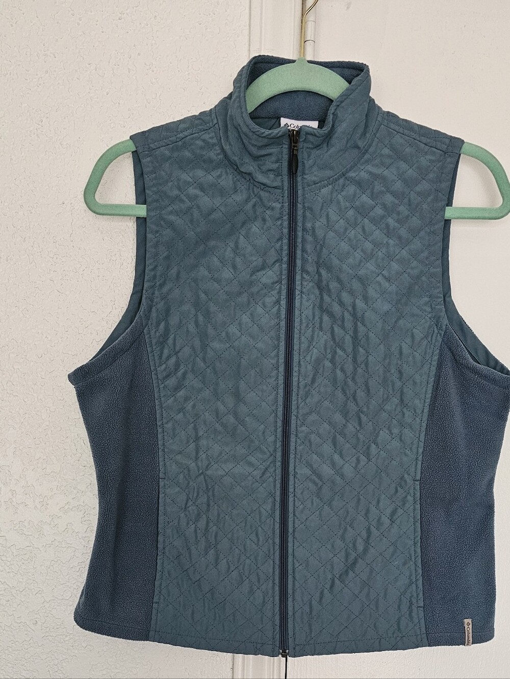 Columbia Teal Quilted Fleece-Panel Vest - Women